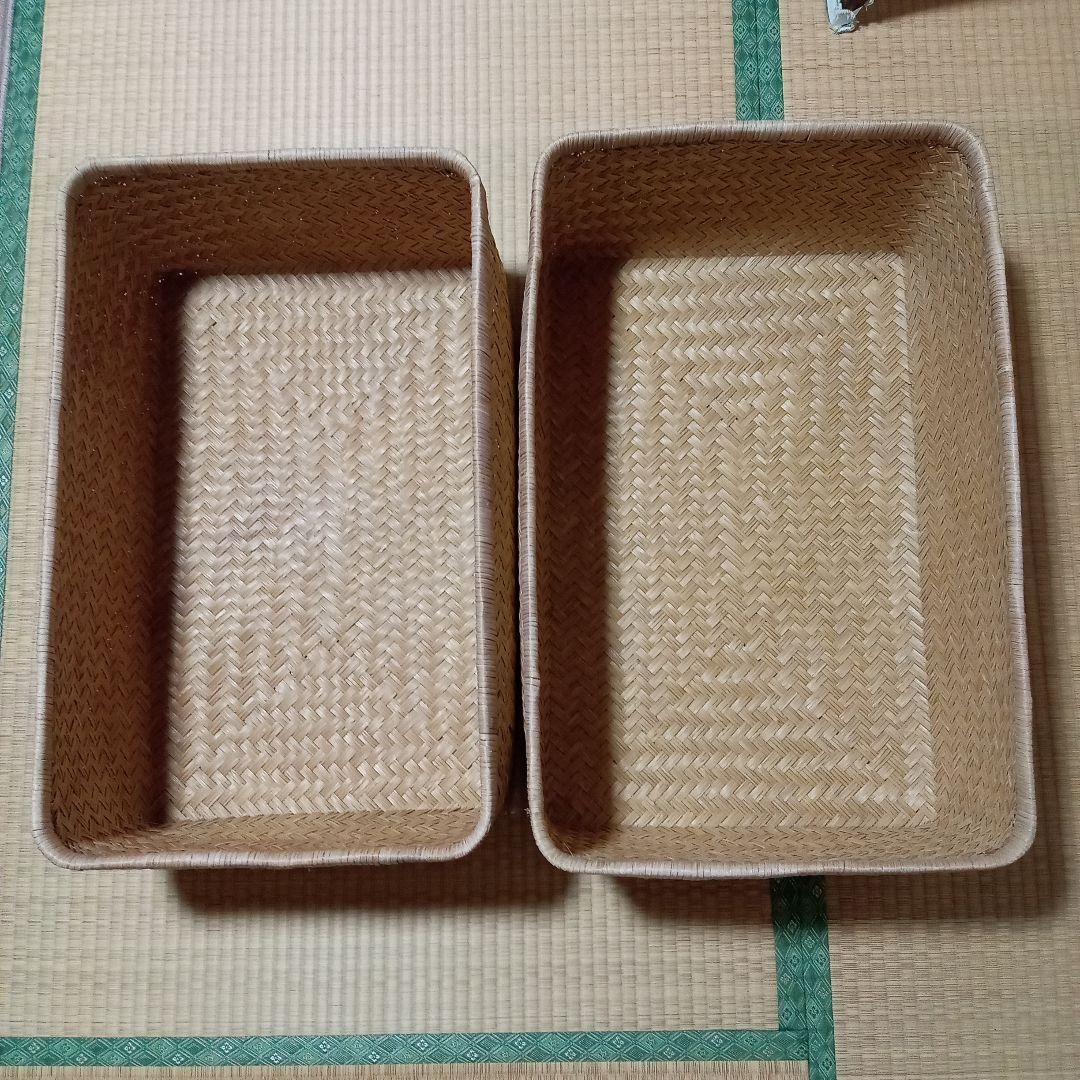 鳥越すず竹竹細工行李かご(大型65.5cm)　昭和レトロ鳥越すず竹竹細工行李かご