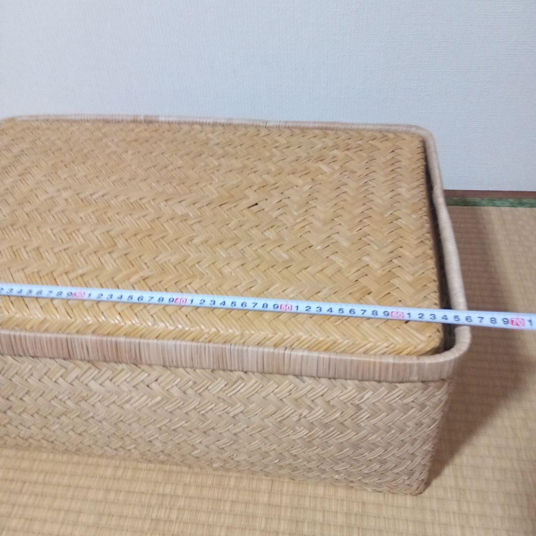 鳥越すず竹竹細工行李かご(大型65.5cm)　昭和レトロ鳥越すず竹竹細工行李かご