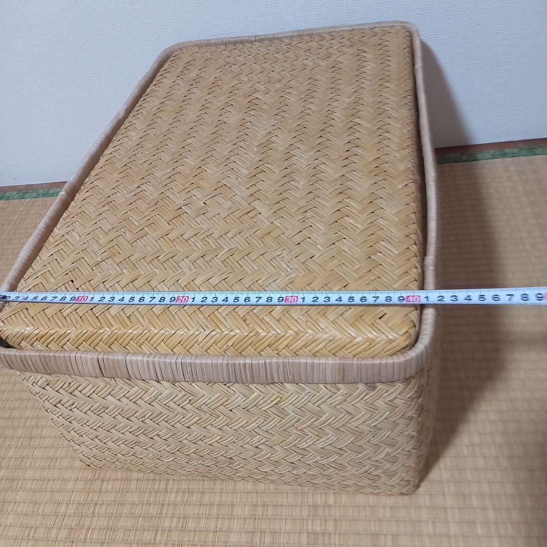 鳥越すず竹竹細工行李かご(大型65.5cm)　昭和レトロ鳥越すず竹竹細工行李かご