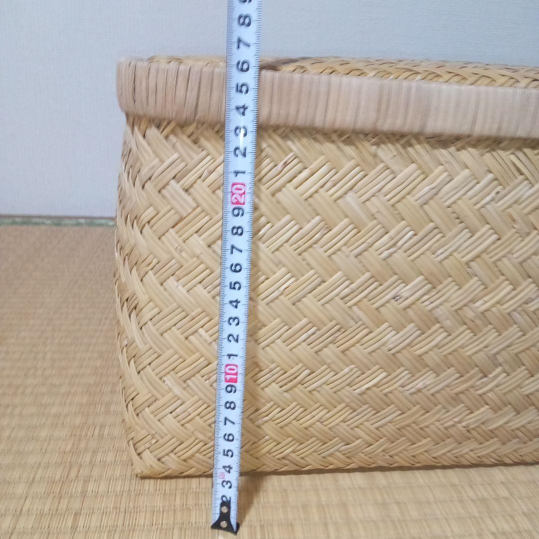 鳥越すず竹竹細工行李かご(大型65.5cm)　昭和レトロ鳥越すず竹竹細工行李かご