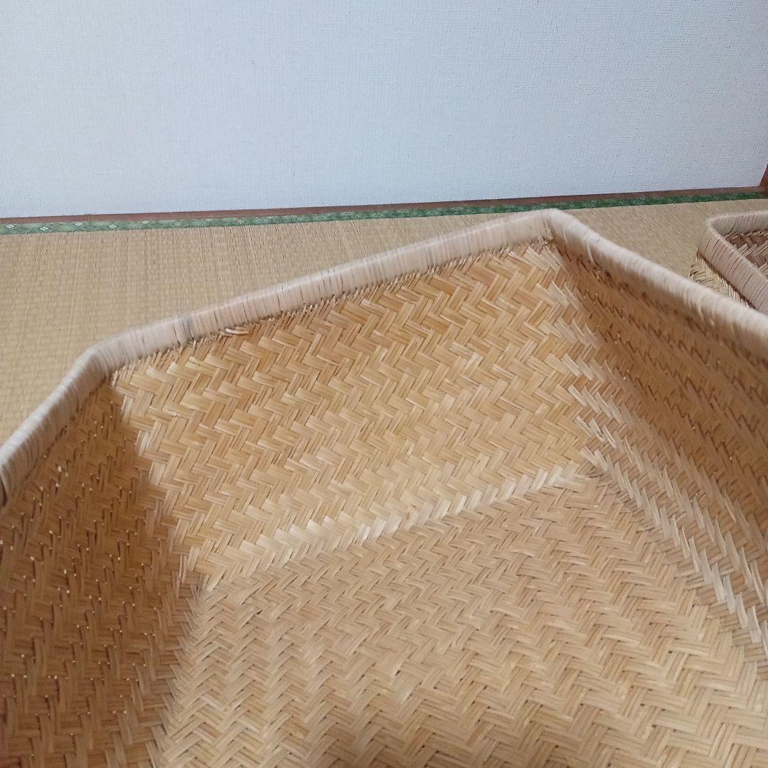鳥越すず竹竹細工行李かご(大型65.5cm)　昭和レトロ鳥越すず竹竹細工行李かご