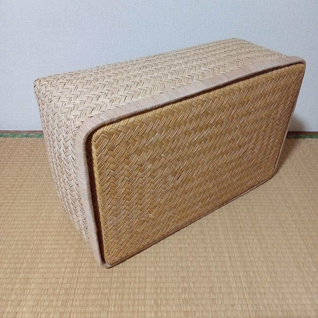 鳥越すず竹竹細工行李かご(大型65.5cm)　昭和レトロ鳥越すず竹竹細工行李かご