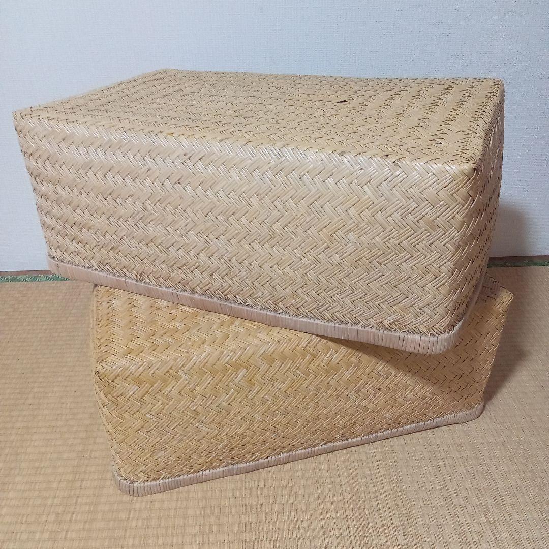 鳥越すず竹竹細工行李かご(大型65.5cm)　昭和レトロ鳥越すず竹竹細工行李かご
