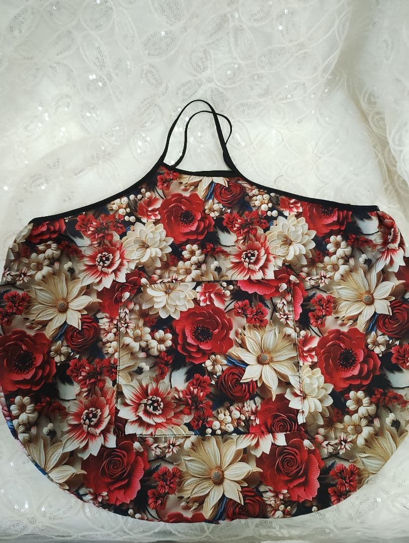 網バッグ　モチーフバック　エコバック　アクセサリー風パールモチーフ