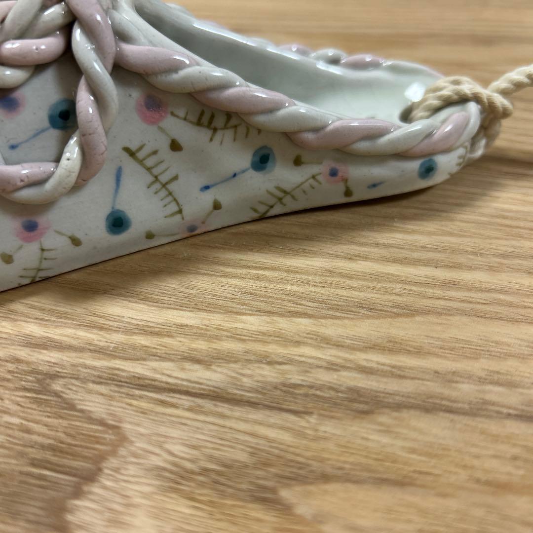 作家　陶芸作家　靴型　花瓶　壁掛け