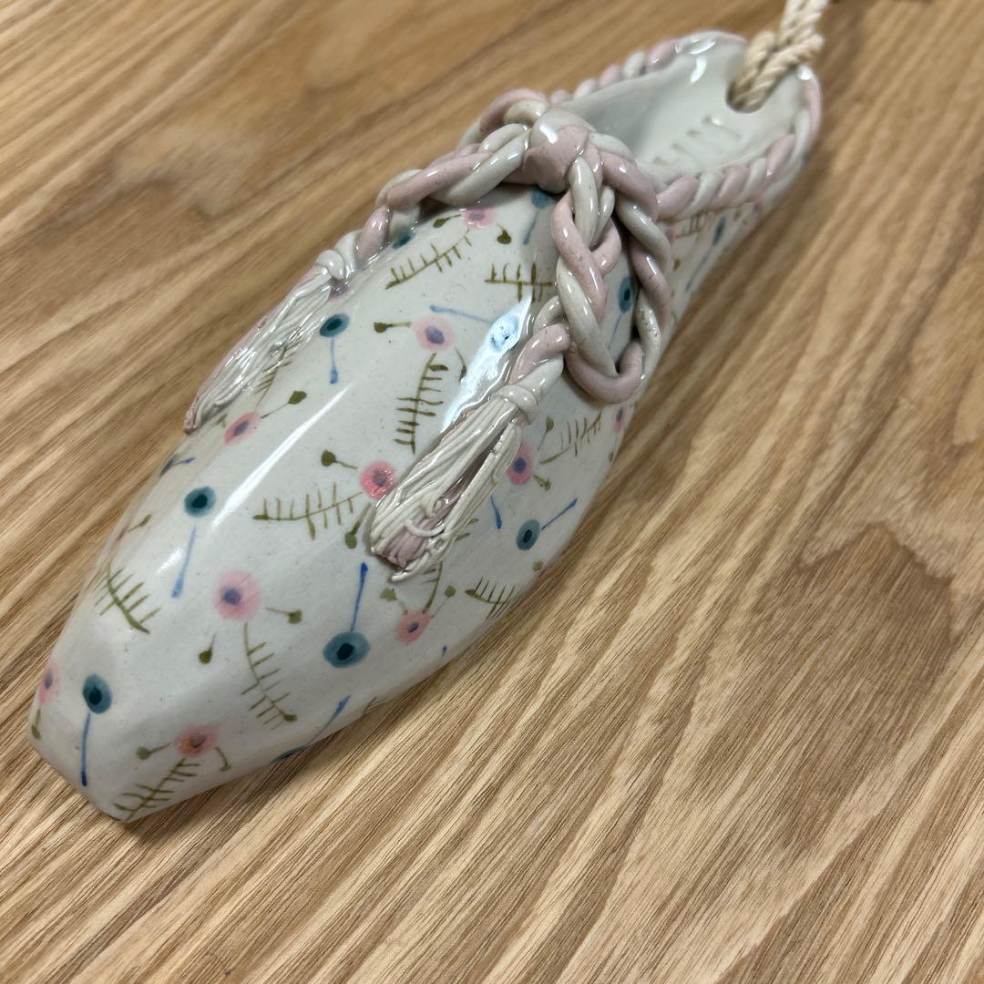 作家　陶芸作家　靴型　花瓶　壁掛け