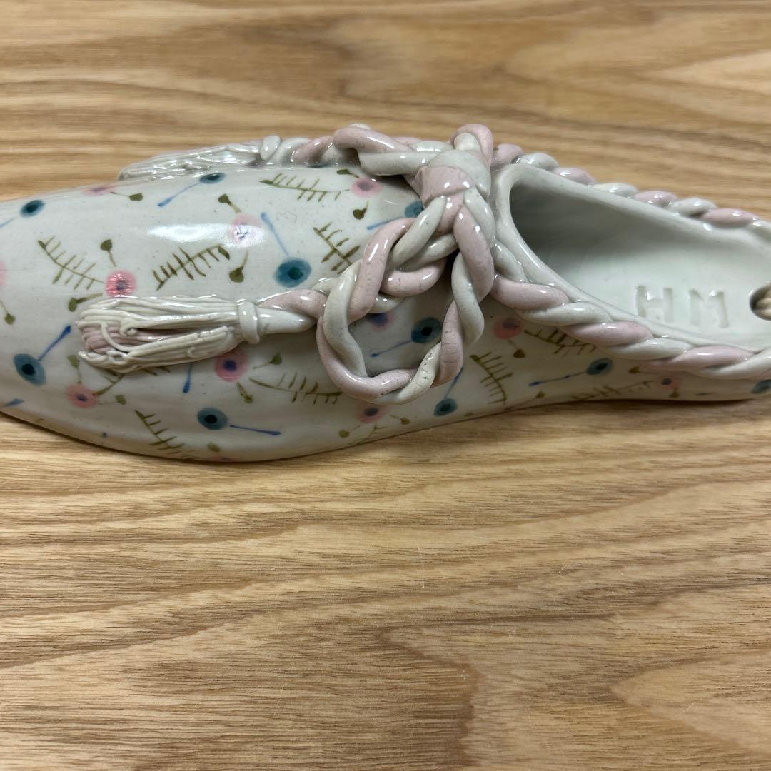 作家　陶芸作家　靴型　花瓶　壁掛け