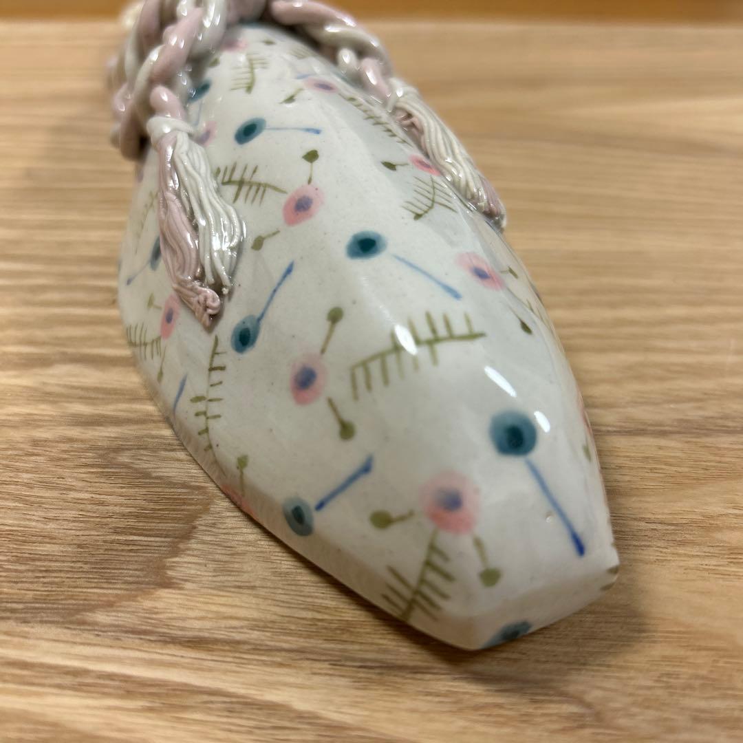 作家　陶芸作家　靴型　花瓶　壁掛け