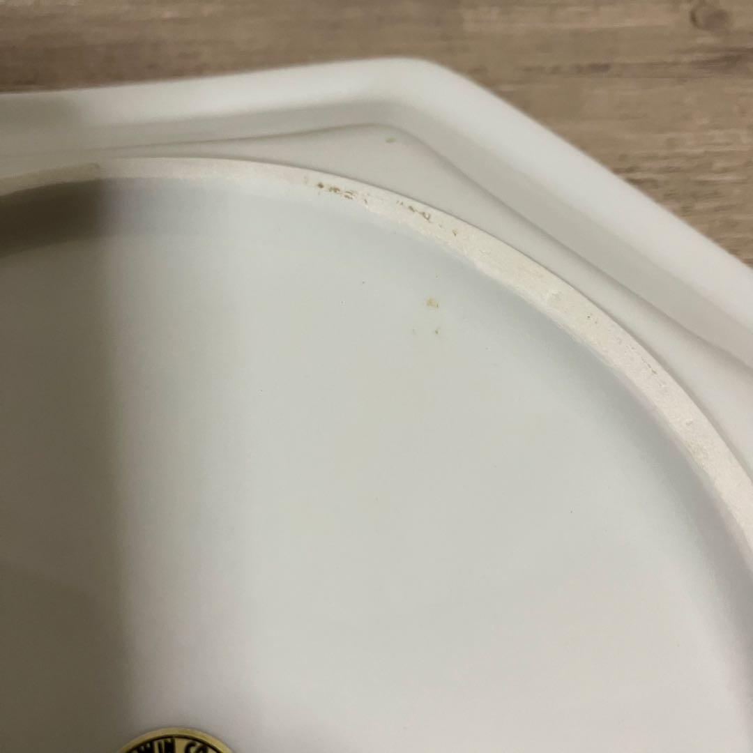 E-1 【極美品】翠松園（SUISHOWIN）八角皿 2枚セットフルーツ柄箱入り