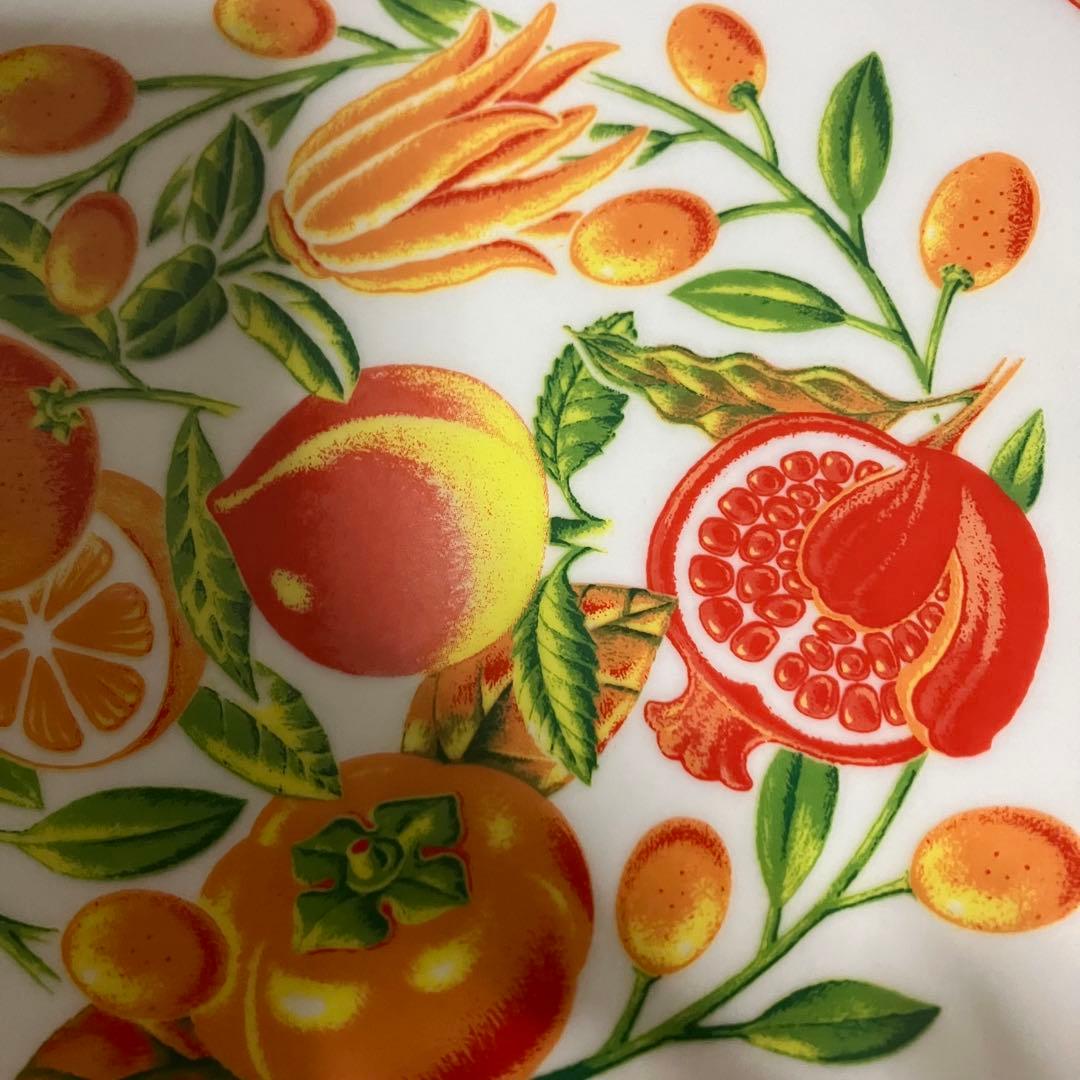 E-1 【極美品】翠松園（SUISHOWIN）八角皿 2枚セットフルーツ柄箱入り