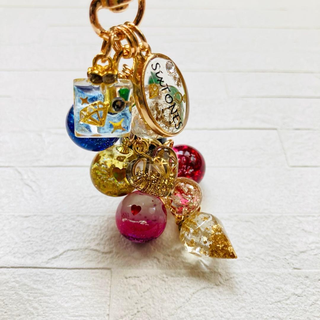 シバ犬ページ　SixTONES名入れチャーム　レジンキーホルダー4点