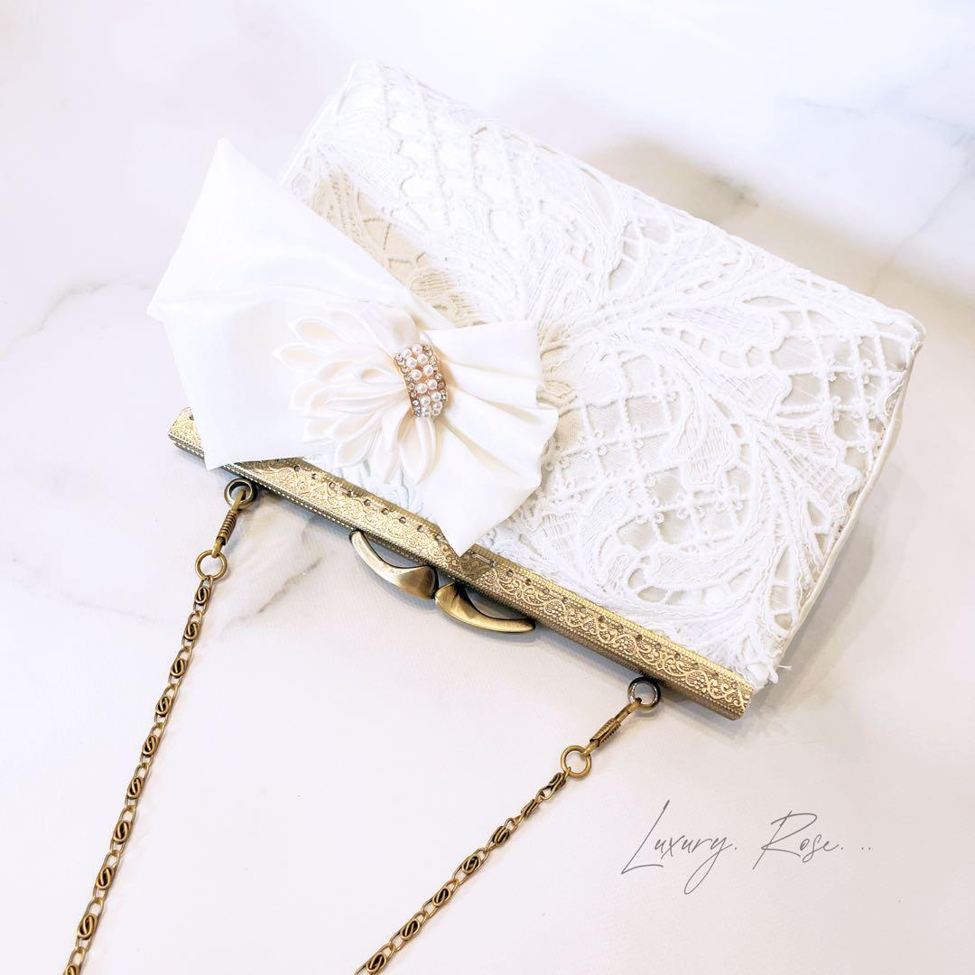 即納品！現品のみ限定価格！上品大人シルク混シャンタン気品漂う  パーティーバッグ