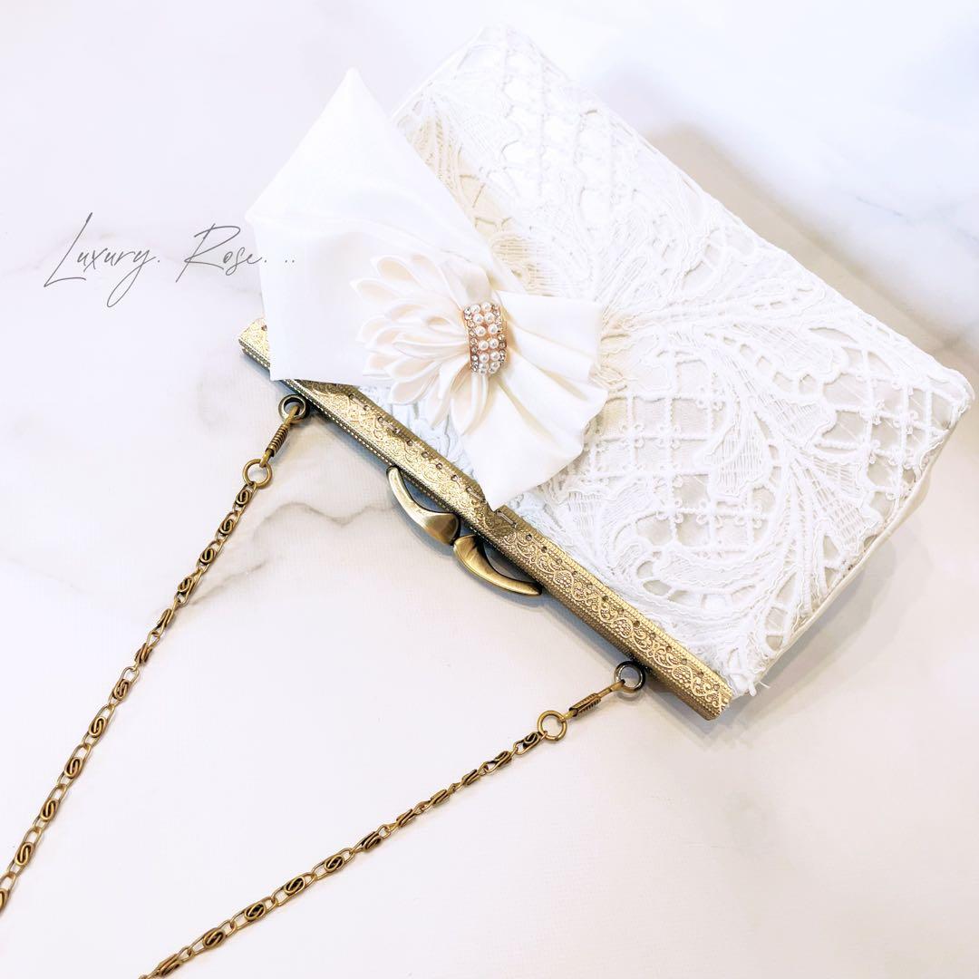 即納品！現品のみ限定価格！上品大人シルク混シャンタン気品漂う  パーティーバッグ