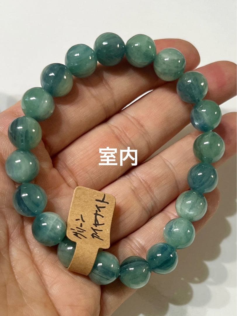 高品質✨希少グリーンカイヤナイトᗢᘏ੭天然石✨10ミリ玉！集中力up高品質✴︎