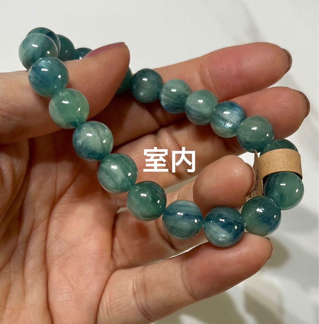 高品質✨希少グリーンカイヤナイトᗢᘏ੭天然石✨10ミリ玉！集中力up高品質✴︎