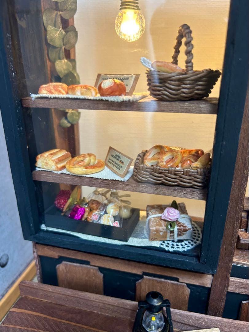 木製ミニチュアハウス⭐︎背景ボード⭐︎ハンドメイド⭐︎ドールハウス⭐︎一式セット