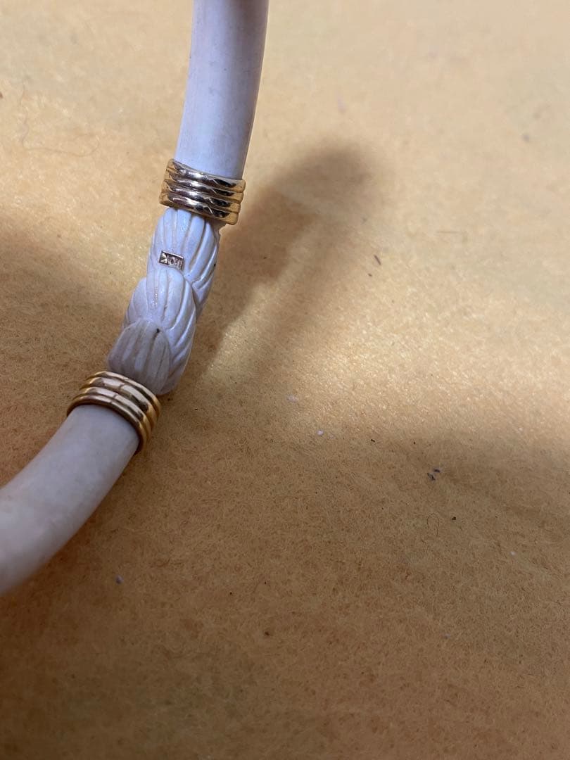 極上　腕輪　牙彫10k金　ブレスレット