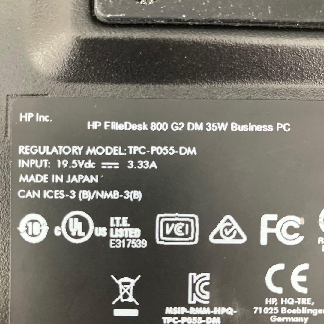 データ消去済品　HP EliteDesk 800 G2 DM ミニPC