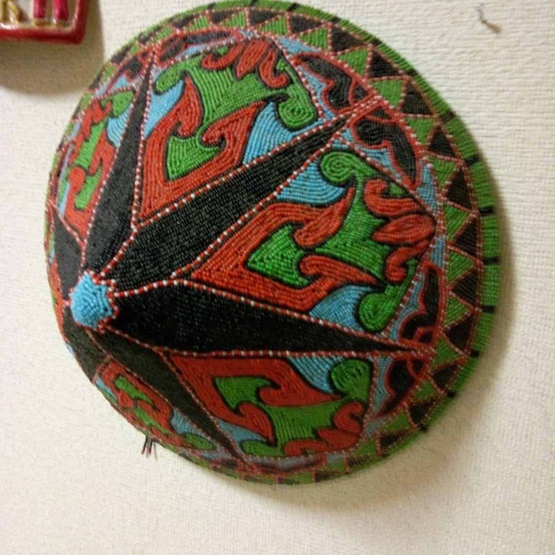 南米民芸品　ビーズ細工　ランプシェード　オブジェ　壁飾り　ハンドメイド