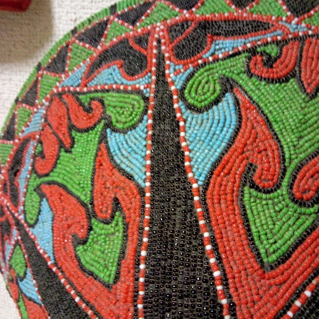 南米民芸品　ビーズ細工　ランプシェード　オブジェ　壁飾り　ハンドメイド