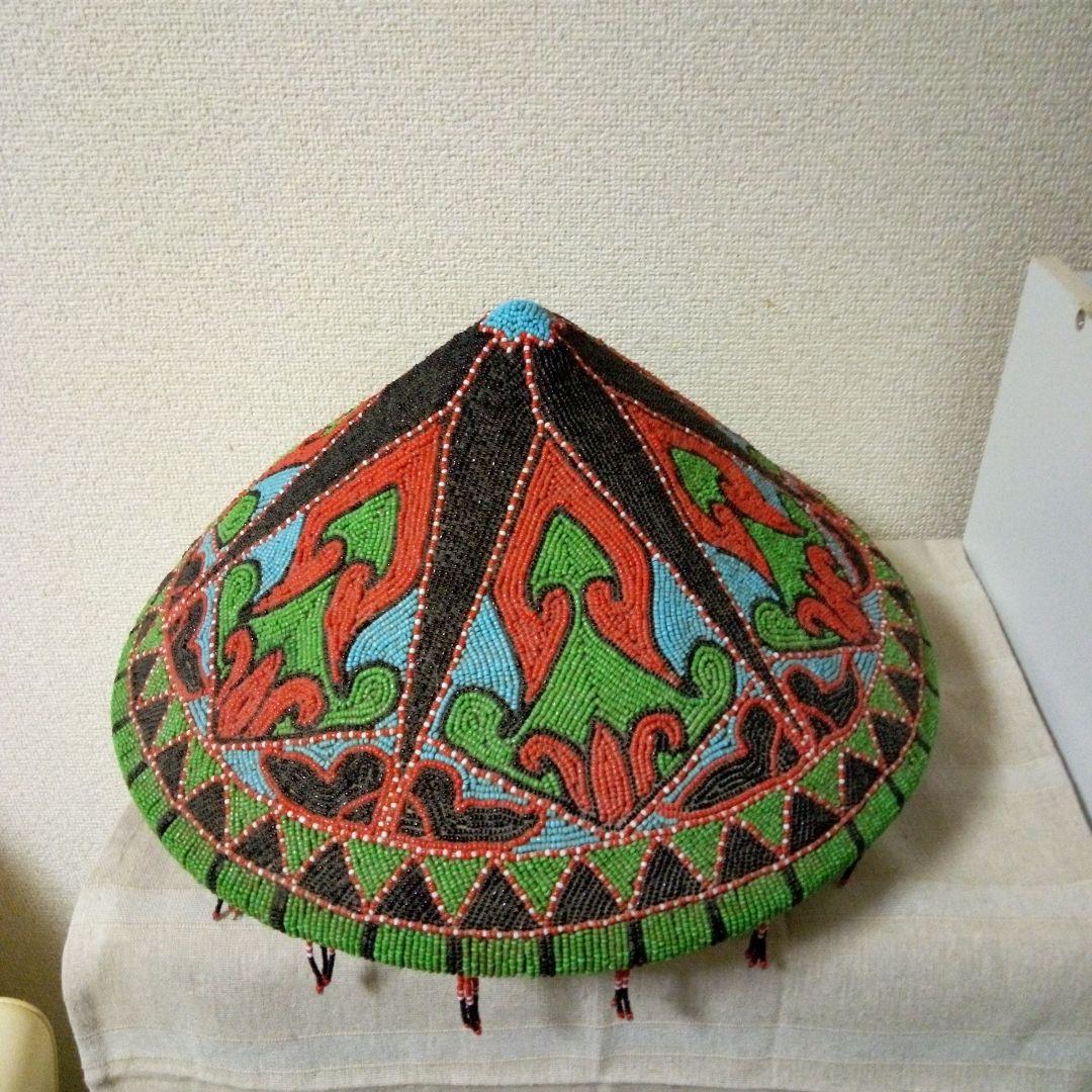 南米民芸品　ビーズ細工　ランプシェード　オブジェ　壁飾り　ハンドメイド