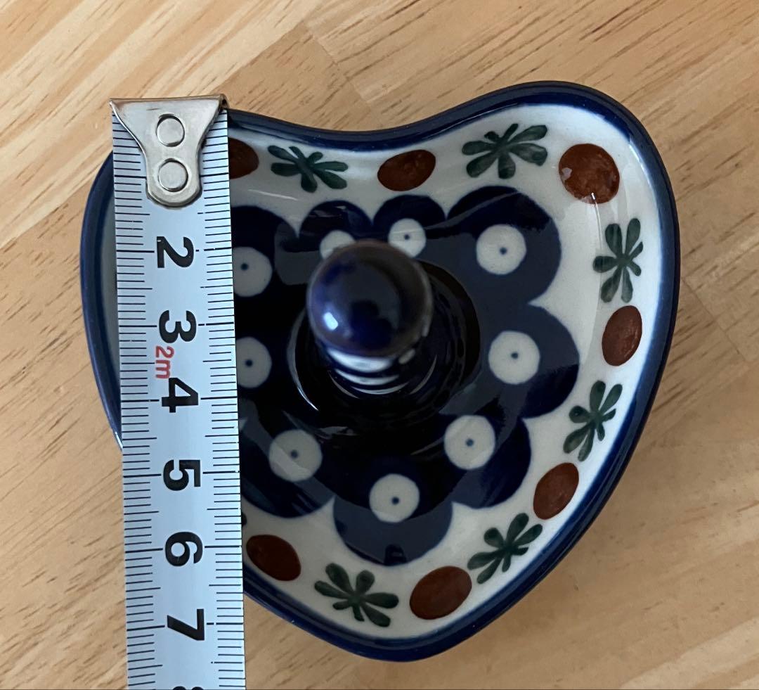 ポーランド食器　ポーリッシュポタリー　リングホルダー　リングトレイ　ハート形