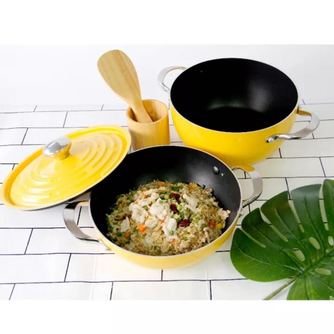 ✨美品✨ MEYER 両手鍋 24cm ライトポットセット イエロー IH対応