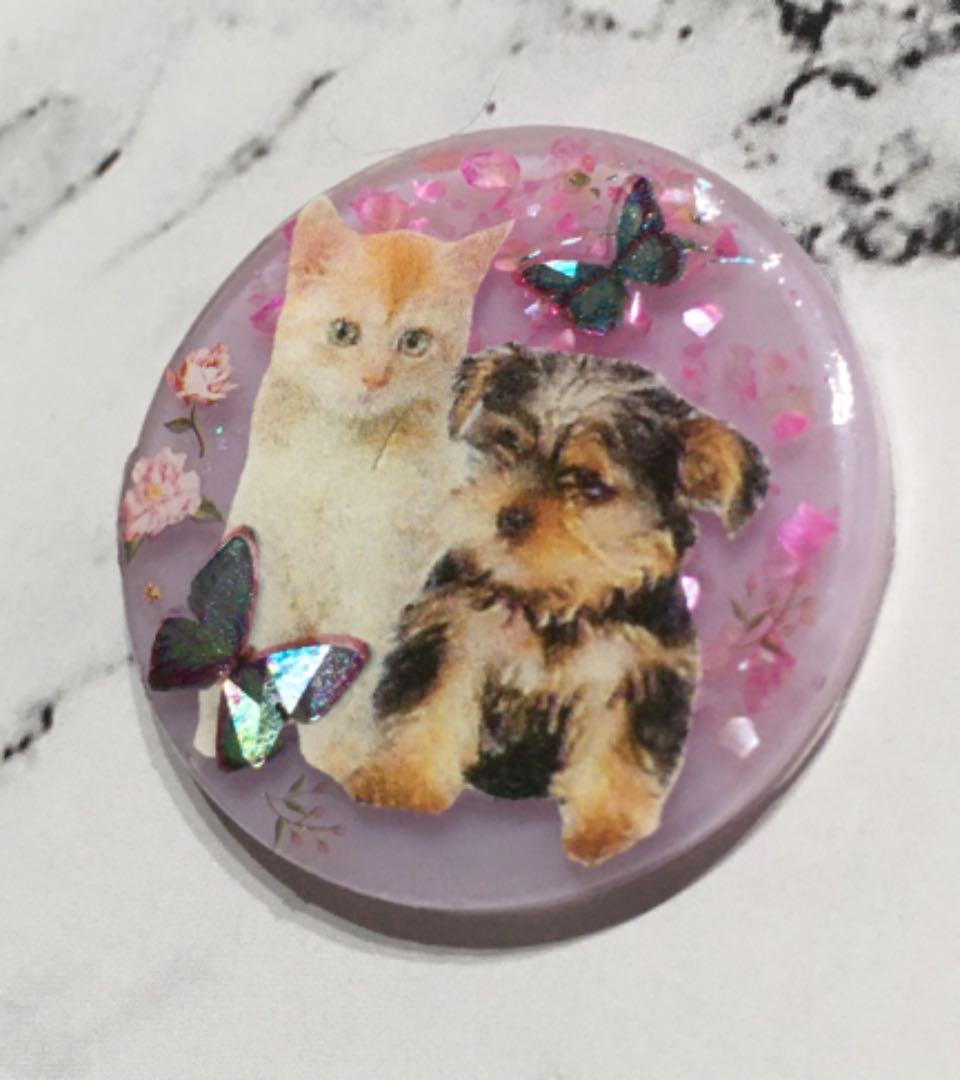 レジンヘアゴム、新作♡猫ちゃんとヨークシャーテリアくん・再販不可