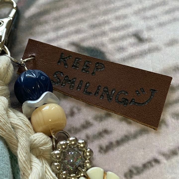 専用＊②のページ❃ロープ×アンティークビーズ ×革タグ❃タッセルキーホルダー