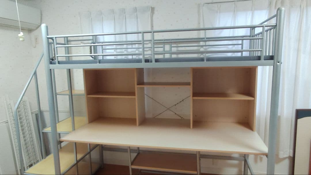 ロフトベッド シングルサイズ 収納付き