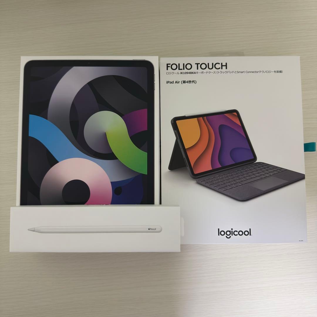 iPad本体 iPad Air 4+Folio Touch+Apple Pencil