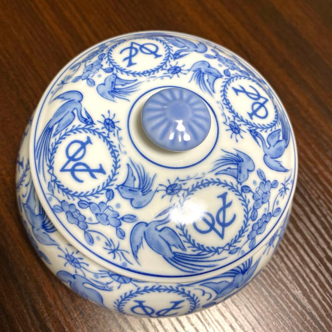 其泉　蓋付小鉢　小物入れ　　　　　　　シュガーポット　花鳥柄
