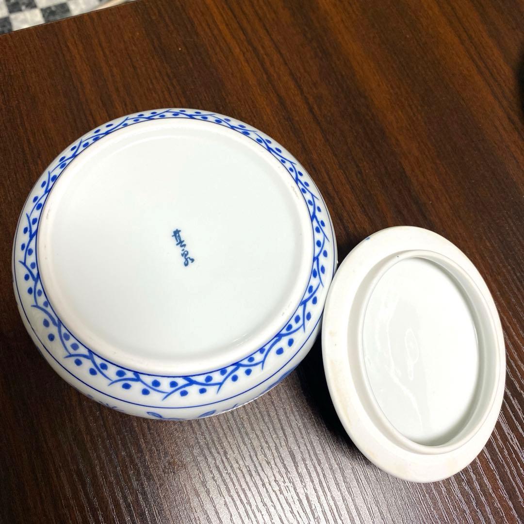其泉　蓋付小鉢　小物入れ　　　　　　　シュガーポット　花鳥柄