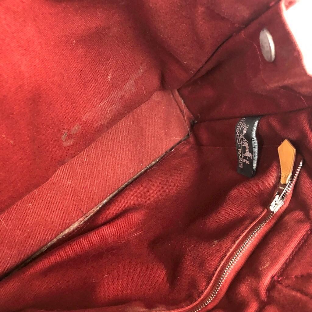 HERMES エルメス フールトゥ キャンバス トートバッグ レッド レディース