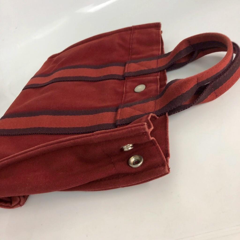 HERMES エルメス フールトゥ キャンバス トートバッグ レッド レディース