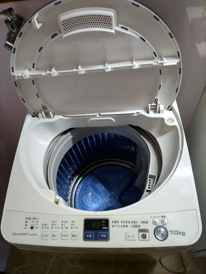 SHARP 縦型洗濯機 7.0kg ION COAT 本体ー送料込み