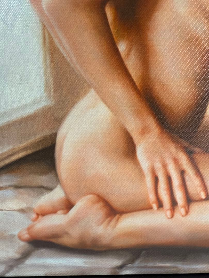 【アート作品】美しい女性をモデルにした油絵風の肖像画・絵画・裸婦画 額込み1