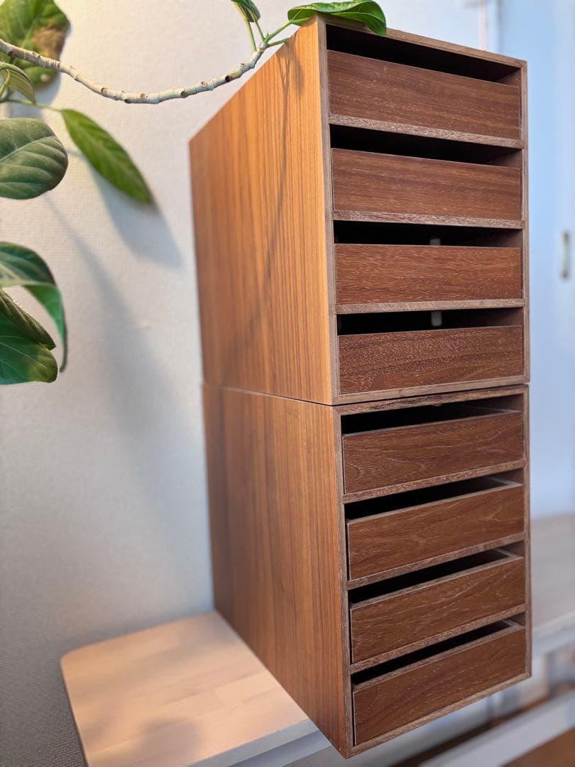 ☘️送料無料⭐️２個セット⭐️ほぼ新品⭐️入手困難⭐️無印⭐️木製収納ケース⭐️引出４段