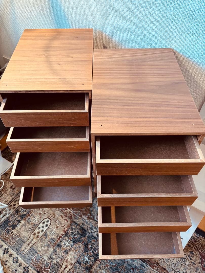 ☘️送料無料⭐️２個セット⭐️ほぼ新品⭐️入手困難⭐️無印⭐️木製収納ケース⭐️引出４段