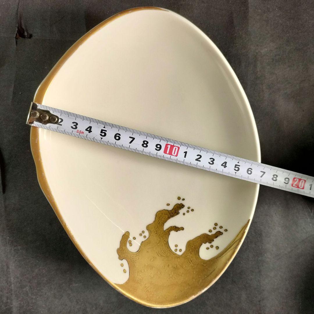 C10-3/金彩波文銘々皿 大皿10客・小皿10客/和食器/懐石料理/懐石道具