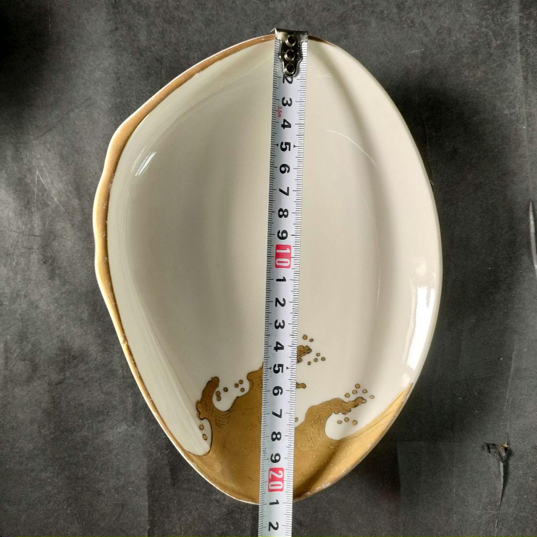 C10-3/金彩波文銘々皿 大皿10客・小皿10客/和食器/懐石料理/懐石道具