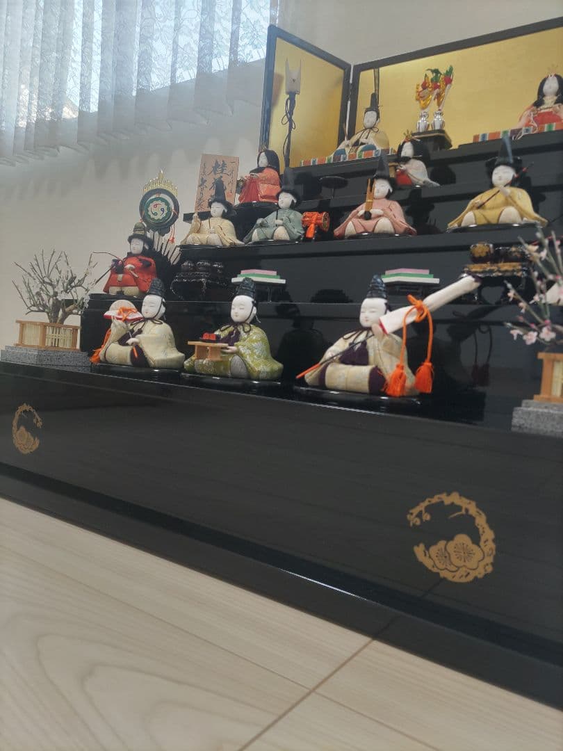 久月一秀作　木目込み雛人形コンパクトタイプ５段飾り