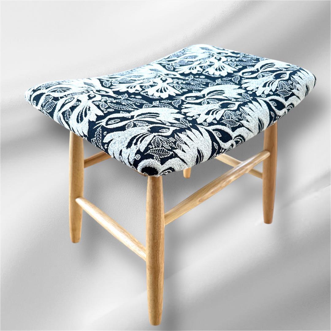 限定【北欧スタイル】ミナペルホネン生地使用スツール　イス　家具