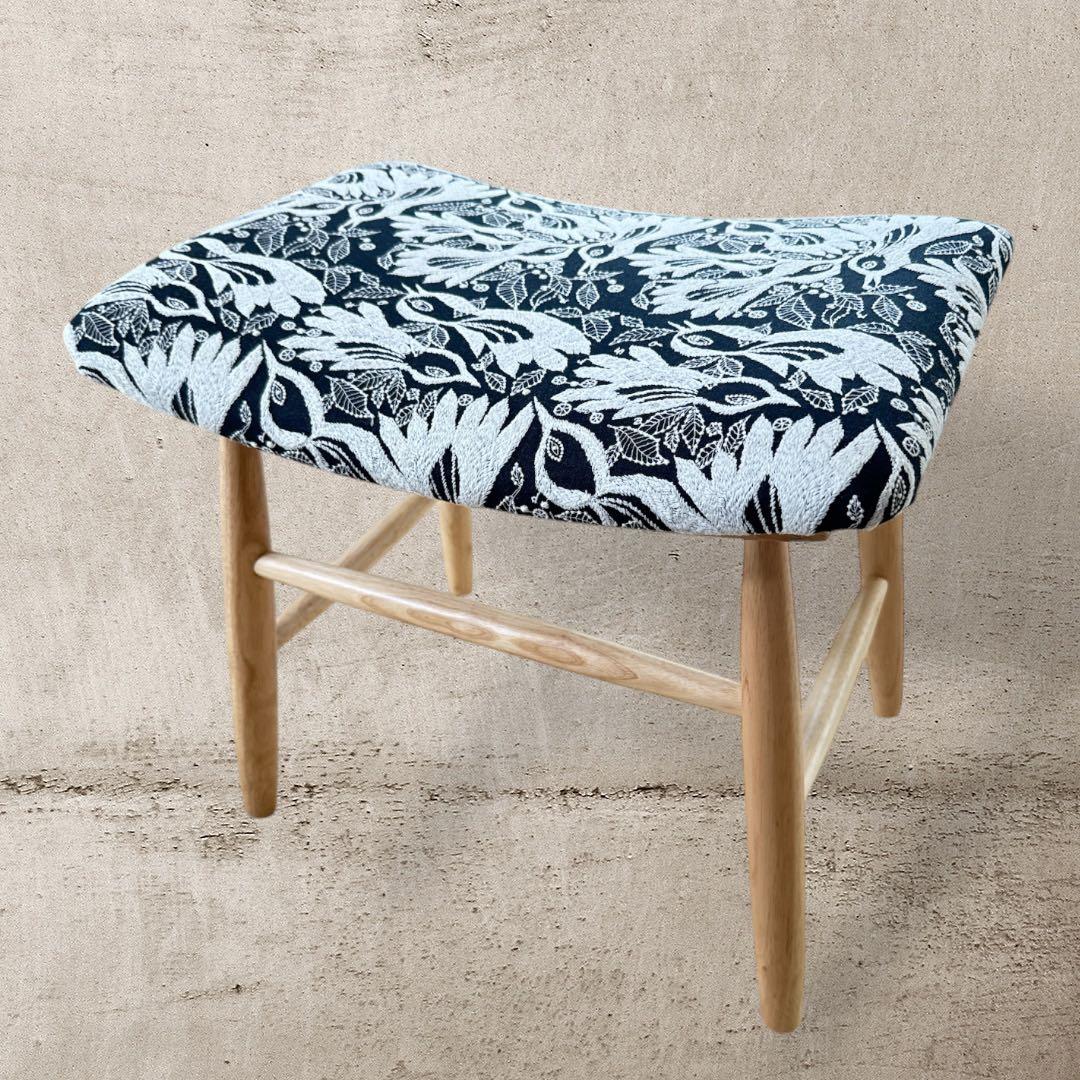 限定【北欧スタイル】ミナペルホネン生地使用スツール　イス　家具