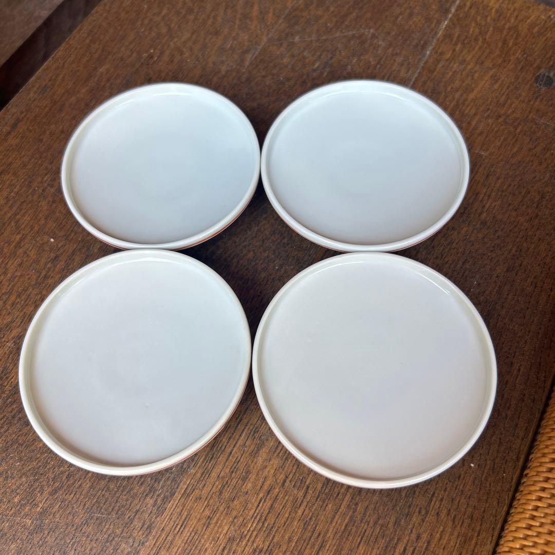 有田焼 源右衛門窯 染付 松の木 鳥 緑 茶碗蒸し 碗 小皿 4客組