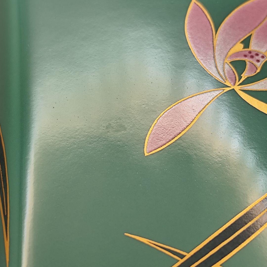 [美品] [希少] 香蘭社 花瓶 花器 華器 花生 六角形 グリーン