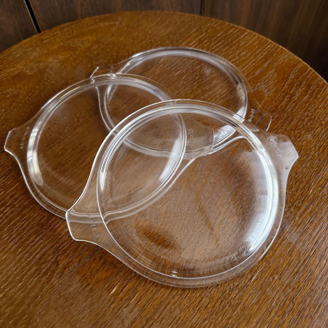 美品 オールドパイレックス フォレストファンシー蓋付キャセロール3点