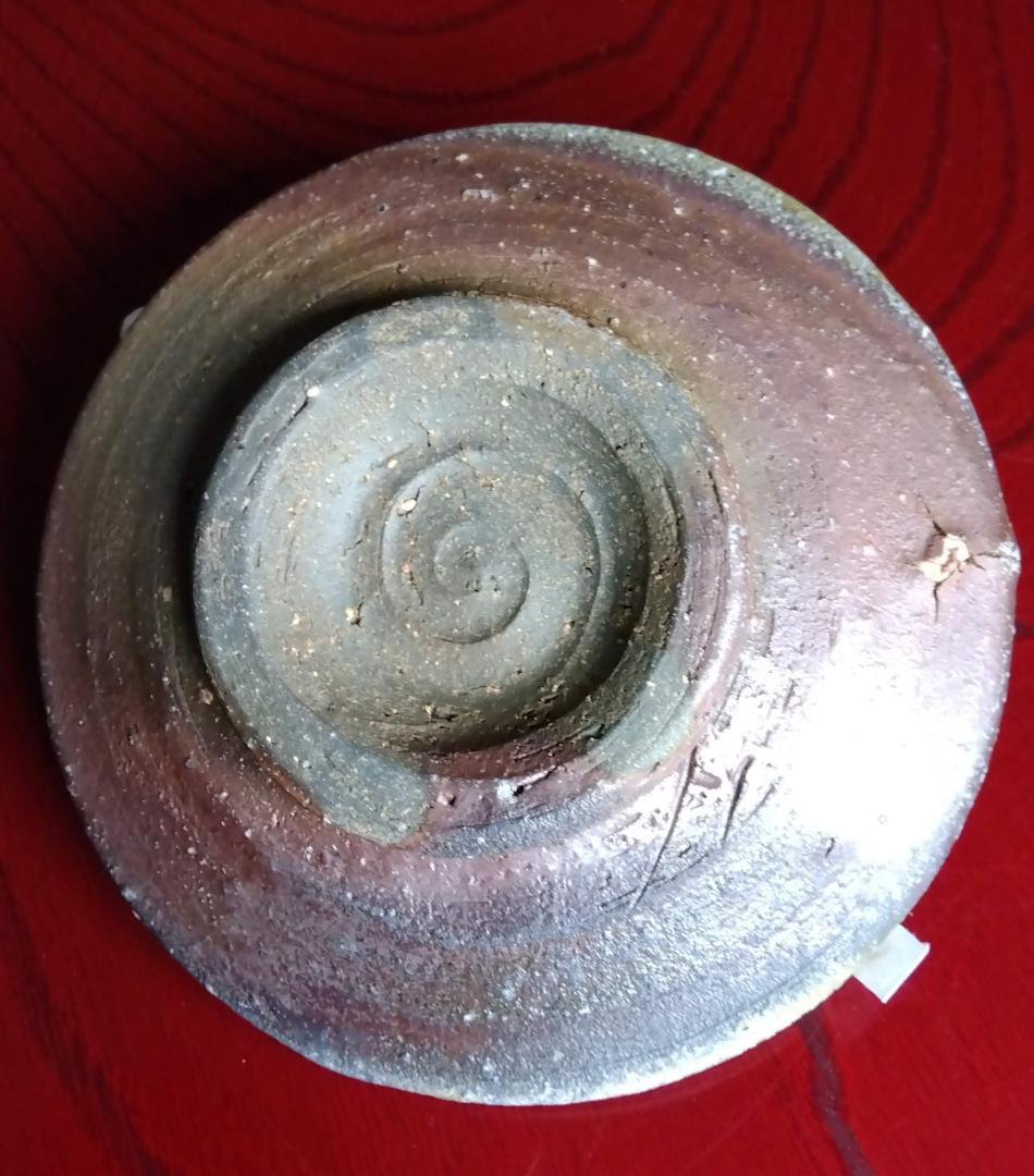 前焼の名工　白越不朝　自然灰釉究極美逸品ぐい呑み/湯呑2種茶托3点セットNo:9