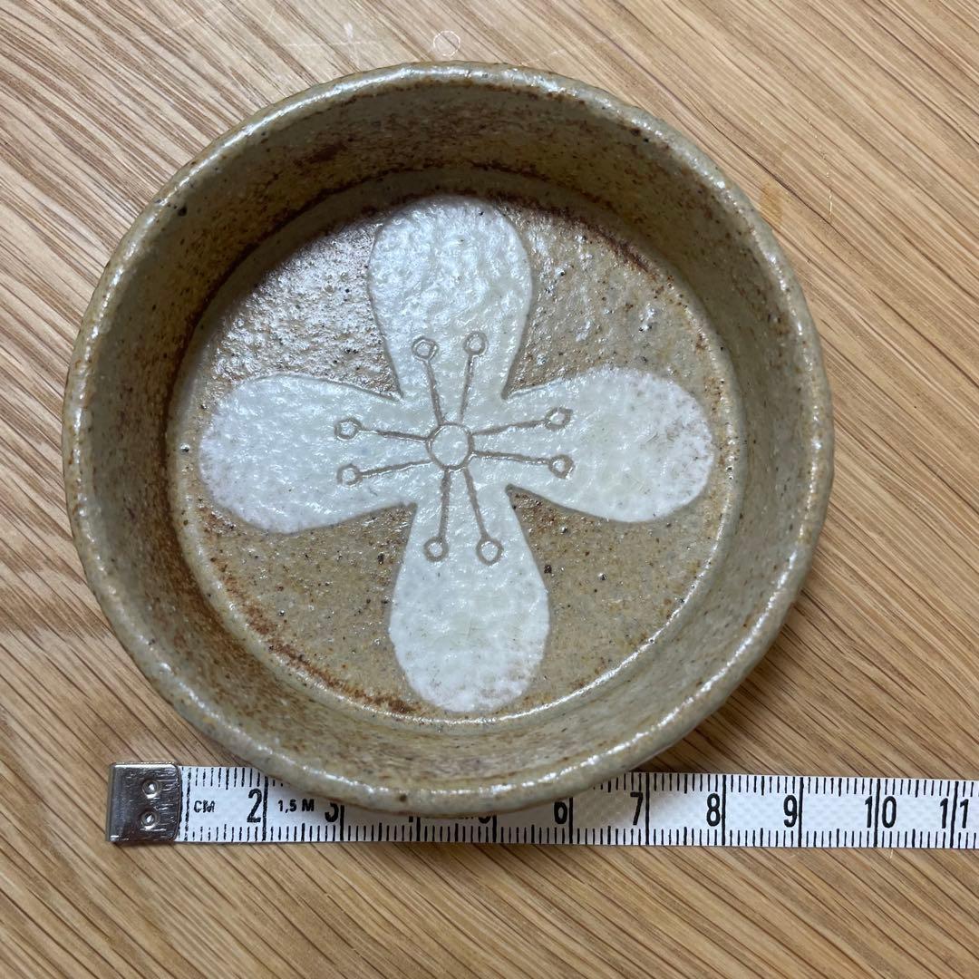【北川タケシ】小丸皿　作家のうつわ　美品　花絵柄　2枚セット