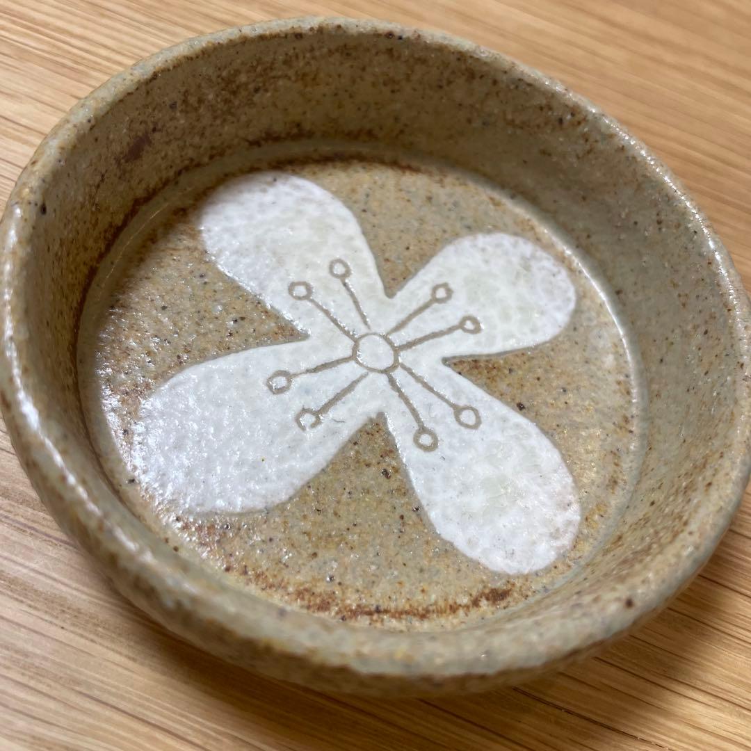【北川タケシ】小丸皿　作家のうつわ　美品　花絵柄　2枚セット